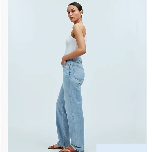 NWOT: Madewell Baggy Straight Jeans in Paxton Wash: Button-Front Size 30 x 31.5 - Picture 3 of 11